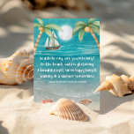 Cartão De Festividades Warmer Wonderland Tropical Beach Christmas<br><div class="desc">Tema tropical O cartão de Natal apresenta uma praia ao luar com conchas e areia escutadora, palmeiras e um navio navegando no mar. A letra da música é a da "Wonderland de inverno" mas com uma reviravolta tropical que diz: "Anéis de conchas, vocês estão ouvindo? — Na praia, a areia...</div>