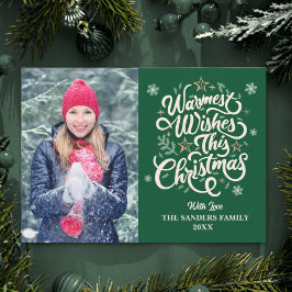 Cartão De Festividades Warmest Wishes This Christmas Cute Family Photo