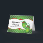 Cartão De Festividades Warmest Wishes with Mittens Christmas Card<br><div class="desc">This cute Christmas card features a pair of mittens and the wording Warmest Wishes this holiday season! Customize the text on the inside to fit your needs.</div>