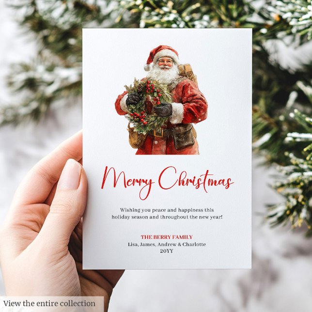 Cartão De Festividades Warmish Santa Claus Traditional Festive Christmas  (Warmish Santa Claus Traditional Festive Christmas Card)