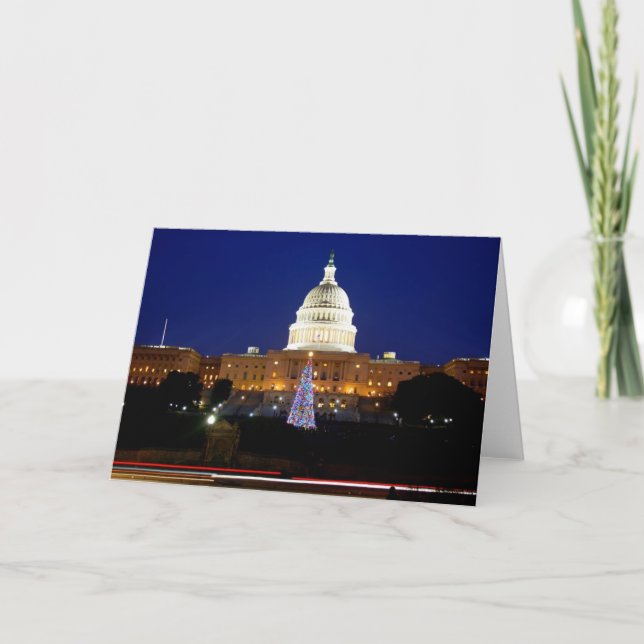 Cartão De Festividades Washington, D.C. Christmas Tree Greeting Card (Frente)