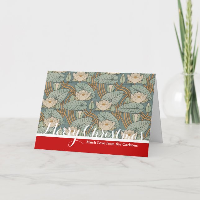 Cartão De Festividades Water Lily Art Nouveau Nature (Frente)