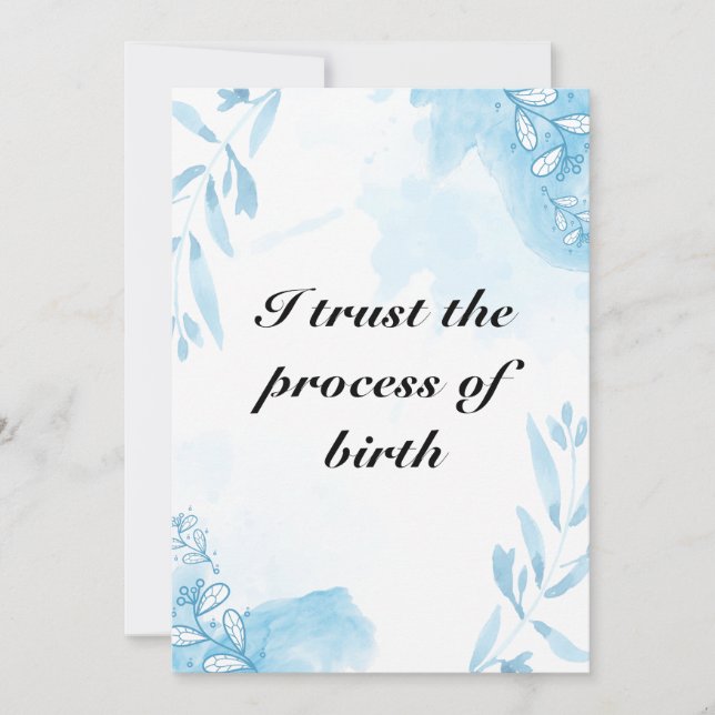 Cartão De Festividades Watercolor Birth Affirmation Floral Art (Frente)