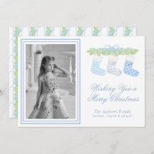 Watercolor Blue & White Christmas StockPhoto