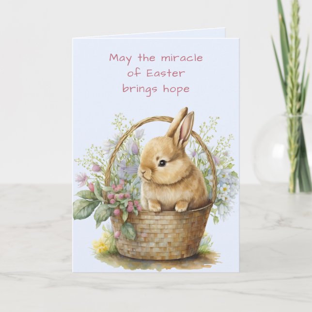 Cartão De Festividades Watercolor Bunny (Frente)