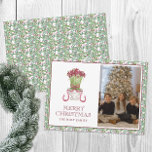 Cartão De Festividades Watercolor Burgundy Amaryllis Foto de Natal<br><div class="desc">PreppyPrint.com - Celebre o Natal em estilo! Adicione seu toque personalizado a esses cartões de Natal. Transfira este design para os produtos de sua escolha também! Visite minha loja de designers,  PreppyPrint.com,  para coordenar itens.</div>