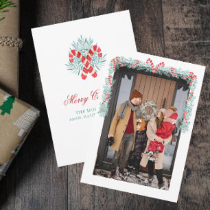 Cartão De Festividades Watercolor Candy Cane Garland Natal