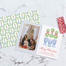 Watercolor Chinoiserie Arco de Natal Foto Tópica