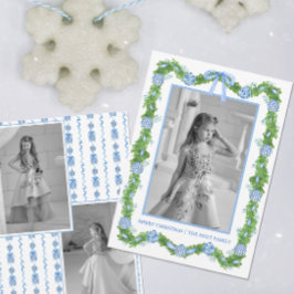 Cartão De Festividades Watercolor Chinoiserie Ornament Garland Christmas