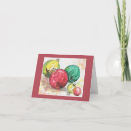 Cartão De Festividades Watercolor Christmas Card: Ornaments