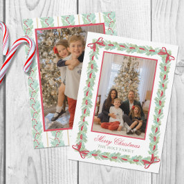 Cartão De Festividades Watercolor Christmas Garland, Arcos & Candy Photo