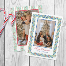 Watercolor Christmas Garland & Candy Canes Photo