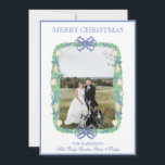 Cartão De Festividades Watercolor Christmas Garland Stocks One Photo<br><div class="desc">Watercolor Christmas Garland Stoking Vintage One Photo Holiday Card (Garland Natal Com Aquarelas). Este belo Cartões de foto de Natal apresenta a aquarela da terra natalícia com arcos brancos como quadro para uma foto. Voltar ao convite é o Natal Stockings com a terra natalícia e arcos. É perfeito se você...</div>