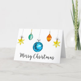 Cartão De Festividades Watercolor Christmas Ornament Sober Christmas Card