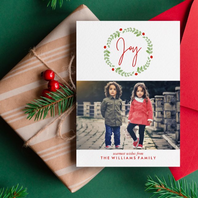 Cartão De Festividades Watercolor Christmas Wreath (Criador carregado)