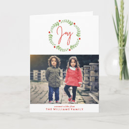 Cartão De Festividades Watercolor Christmas Wreath Photo