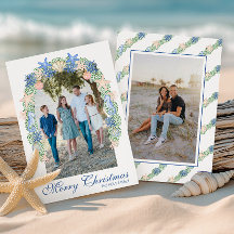 Watercolor Coastal Christmas Garland Foto