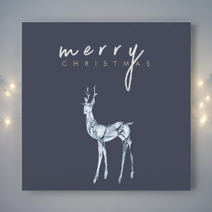 Cartão De Festividades Watercolor Crystal Reindeer Feliz Natal