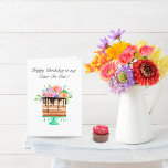 Cartão De Festividades Watercolor Floral Cake Birthday Sister-In-Law<br><div class="desc">Um belo bolo floral de chocolate,  com coloração aquosa de Daphsam.</div>