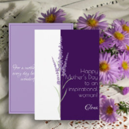 Cartão De Festividades Watercolor lavender purple minimalist mother day