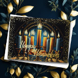 Cartão De Festividades Watercolor Menorah Happy Hanukkah<br><div class="desc">Itens temáticos de feriado projetados por Umua. Impresso e enviado pela Zazzle ou suas afiliadas.</div>