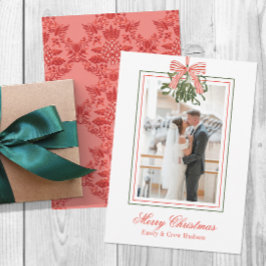 Cartão De Festividades Watercolor Mistletoe Foto de Natal