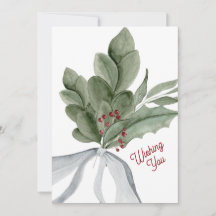 Watercolor Mistletoe Greenery Personalizado