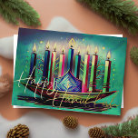 Cartão De Festividades Watercolor Painting Menorah Happy Hanukkah<br><div class="desc">Itens temáticos de feriado projetados por Umua. Impresso e enviado pela Zazzle ou suas afiliadas.</div>