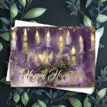 Cartão De Festividades Watercolor Painting Menorah Happy Hanukkah<br><div class="desc">Itens temáticos de feriado projetados por Umua. Impresso e enviado pela Zazzle ou suas afiliadas.</div>
