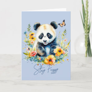 Cartão De Festividades Watercolor Panda, felpudo
