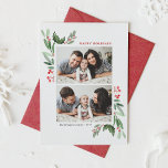 Cartão De Festividades Watercolor Red Winterberry e Holly Two Photo<br><div class="desc">Mande um estilo de animação festivo com nosso cartão de feriado fotográfico personalizável com coloração de água holly e winterberry. Este cartão de feriado botânico combina a beleza eterno das folhas sagradas com o charme sazonal das winterberry. Perfeito para famílias, amigos ou saudações corporativas, este cartão de feriado fotográfico oferece...</div>