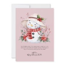 Watercolor Snow Man com Holly