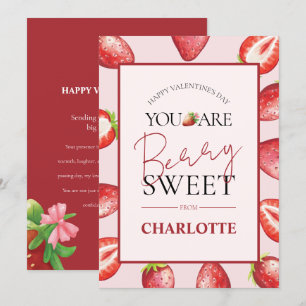 Cartão De Festividades Watercolor Strawberry Humor Girly Dia de os namora