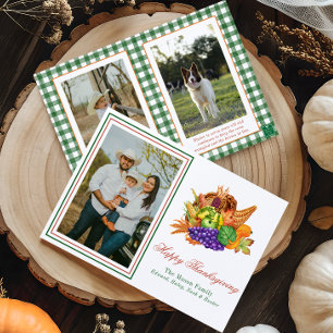 Cartão De Festividades Watercolor Thankspuring Cornucopia Foto