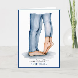 Cartão De Festividades Watercolor Tiptoe Kiss