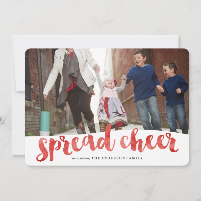 Cartão De Festividades Watercolor Winter (Frente)