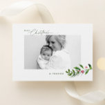 Cartão De Festividades Watercolor Winter Greenery Foto de Natal Moderno<br><div class="desc">Apresentando nossa requintada carta de festas de natal de inverno em Watercolor Greenery Modern no Natal: a maneira perfeita de espalhar calor e alegria nesta temporada de festas. Este cartão maravilhosamente trabalhado foi projetado para capturar a essência dos feriados e criar memórias duradouras para você e seus entes queridos. No...</div>
