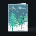 Cartão De Festividades Watercolor Winter Scene Christmas Greeting Cards<br><div class="desc">Watercolor Winter Scene Christmas Greeting Cards by Orabella Prints.</div>
