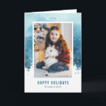 Cartão De Festividades Watercolor Winter Scene Christmas Photo<br><div class="desc">Personalize these beautiful and modern Christmas or winter holiday cards with your family photos and personal message.</div>