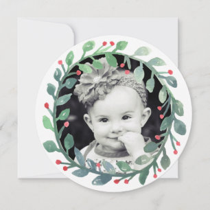 Cartão De Festividades Watercolor Wreath   Natal