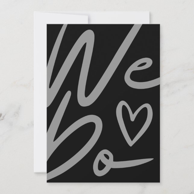 Cartão De Festividades We Do simple black Wedding invitation card (Frente)