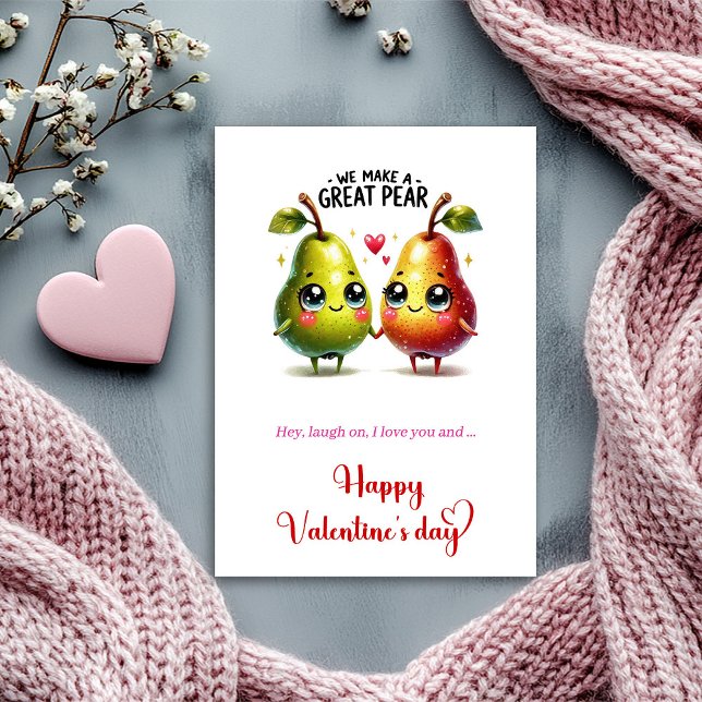 Cartão De Festividades We make a great pear Funny I love you Card (We make a great pear Funny I love you Card)