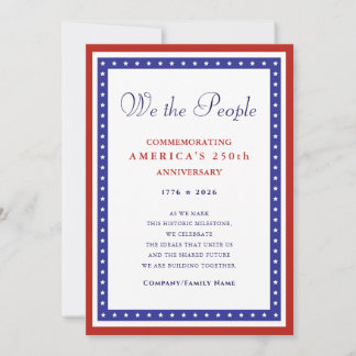 Cartão De Festividades We the People Semiquincentennial 1776 America 250