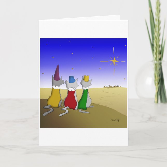 Cartão De Festividades We Three Cats - Christmas Blank Card (Frente)