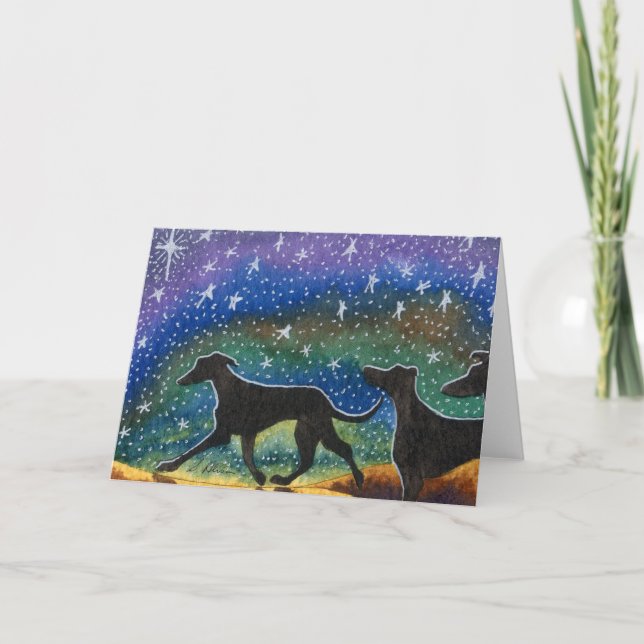 Cartão De Festividades We three greyhound dogs (Frente)