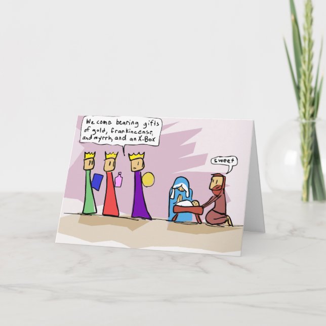 Cartão De Festividades We Three Kings and an X-Box (Frente)
