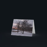Cartão De Festividades We Three Trees....<br><div class="desc">Three snow covered trees stand out against a winter sunset.</div>