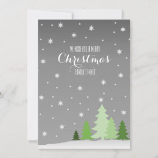 Cartão De Festividades We wish you a merry Christmas Card with Trees