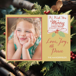 Cartão De Festividades We Wish You a Merry Christmas Holiday Photo Card