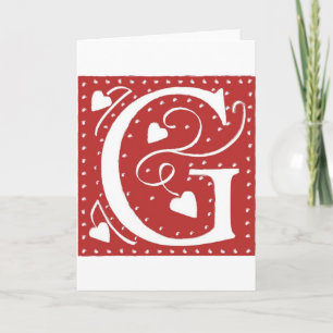 Cartão De Festividades Wedding Hearts Letter G